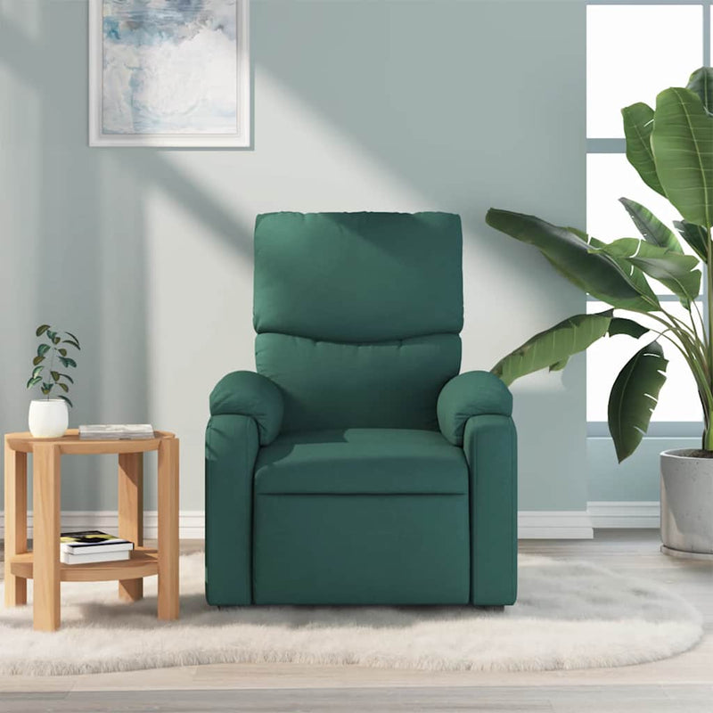 Fotoliu de masaj rabatabil, verde închis, material textil