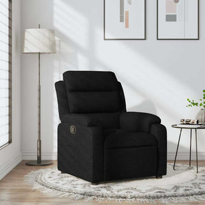 Fotoliu rabatabil, negru, material textil