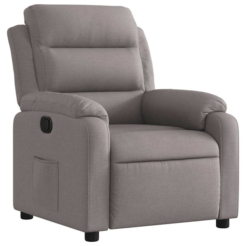 Fotoliu rabatabil, gri taupe, material textil