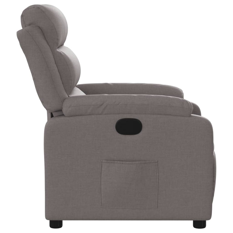 Fotoliu rabatabil, gri taupe, material textil
