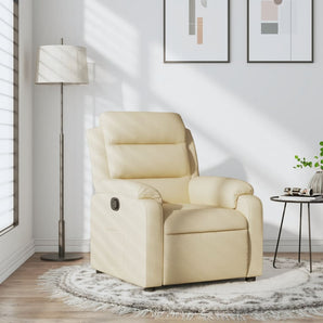 Fotoliu rabatabil, crem, material textil