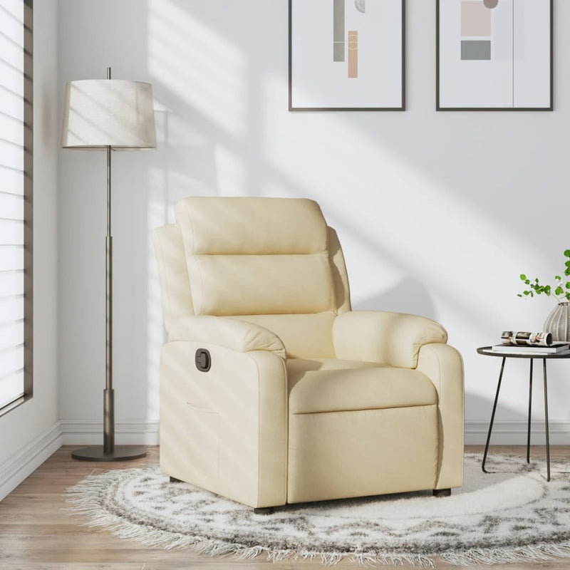 Fotoliu rabatabil, crem, material textil