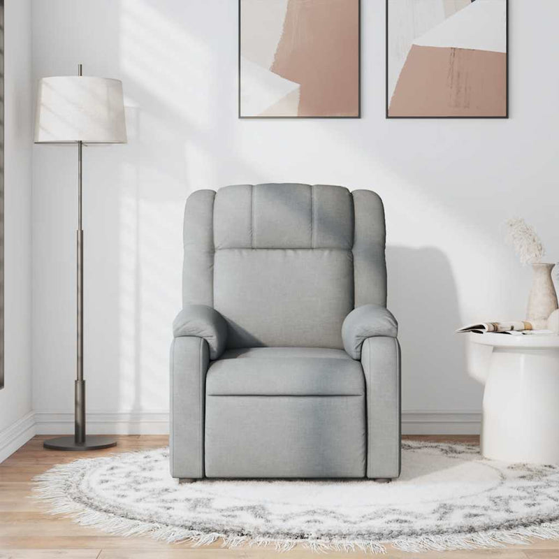 Fotoliu rabatabil, gri deschis, material textil