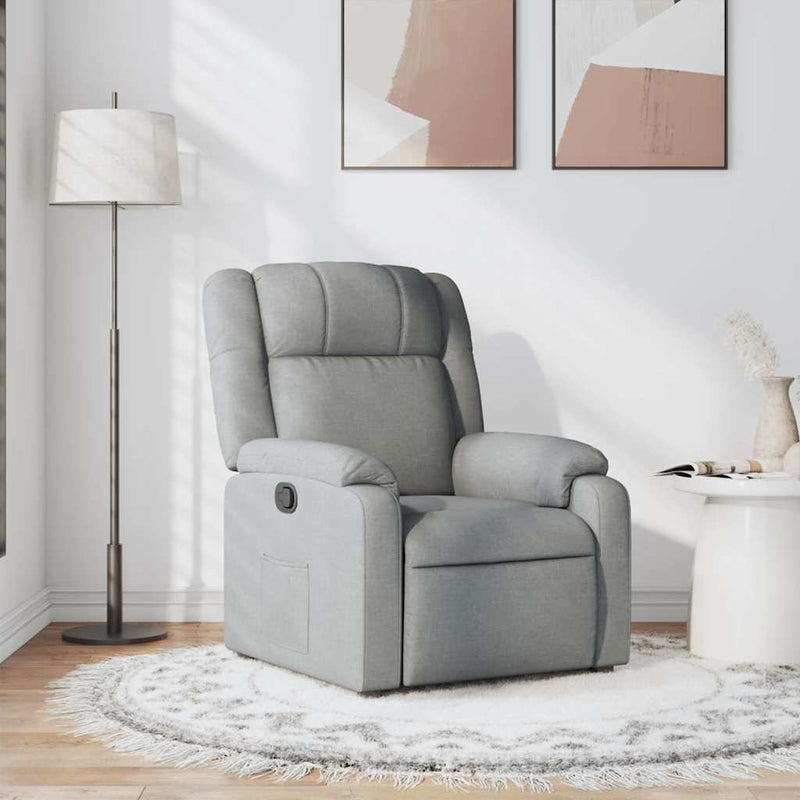 Fotoliu rabatabil, gri deschis, material textil