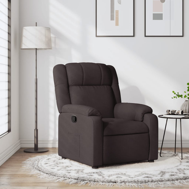 Fotoliu rabatabil, maro închis, material textil