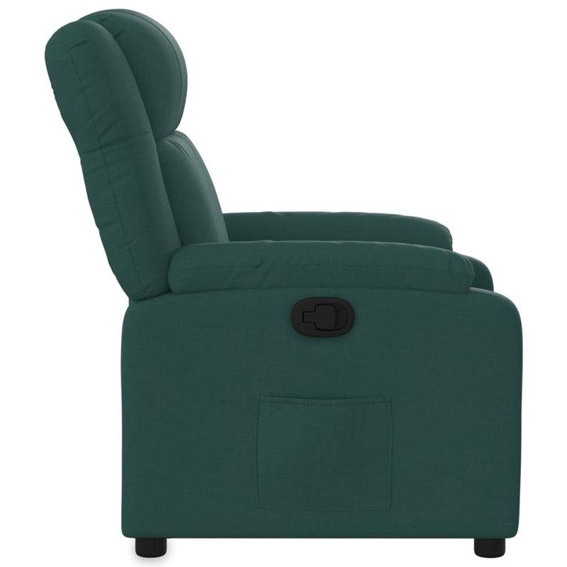 Fotoliu rabatabil, verde închis, material textil