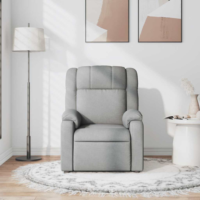 Fotoliu de masaj rabatabil, gri deschis, textil