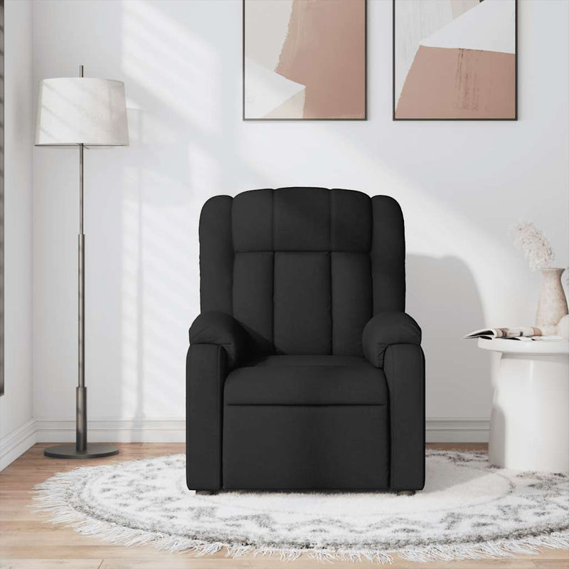Fotoliu de masaj rabatabil, negru, material textil