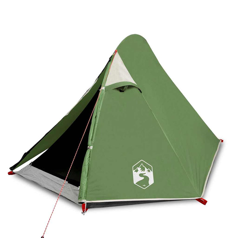 Cort de camping cupolă pentru 2 persoane, verde, impermeabil