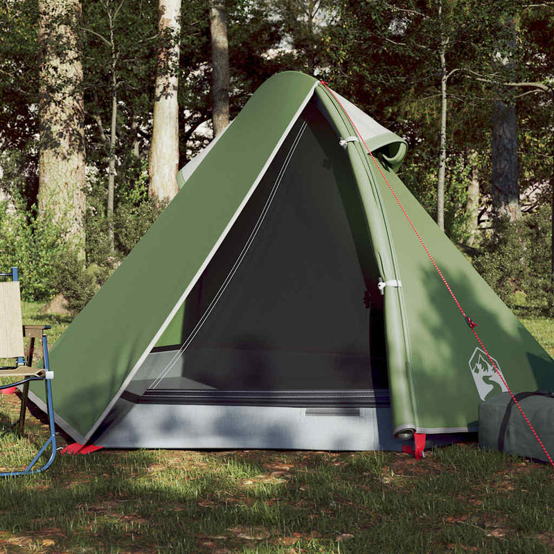 Cort de camping cupolă pentru 2 persoane, verde, impermeabil