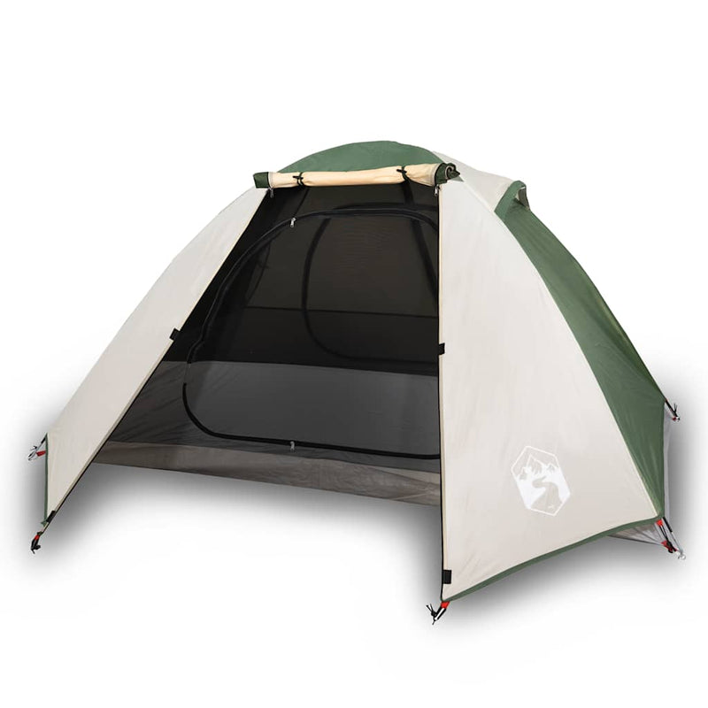 Cort de camping cupolă pentru 2 persoane, verde, impermeabil