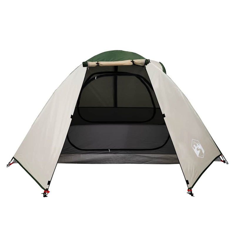 Cort de camping cupolă pentru 2 persoane, verde, impermeabil