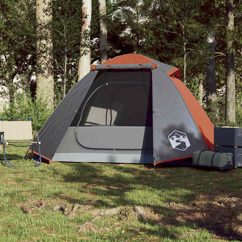 Cort de camping pentru 2 persoane, portocaliu, impermeabil