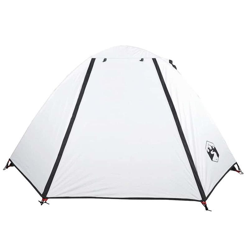 Cort camping cupolă 2 persoane alb, țesătură opacă, impermeabil