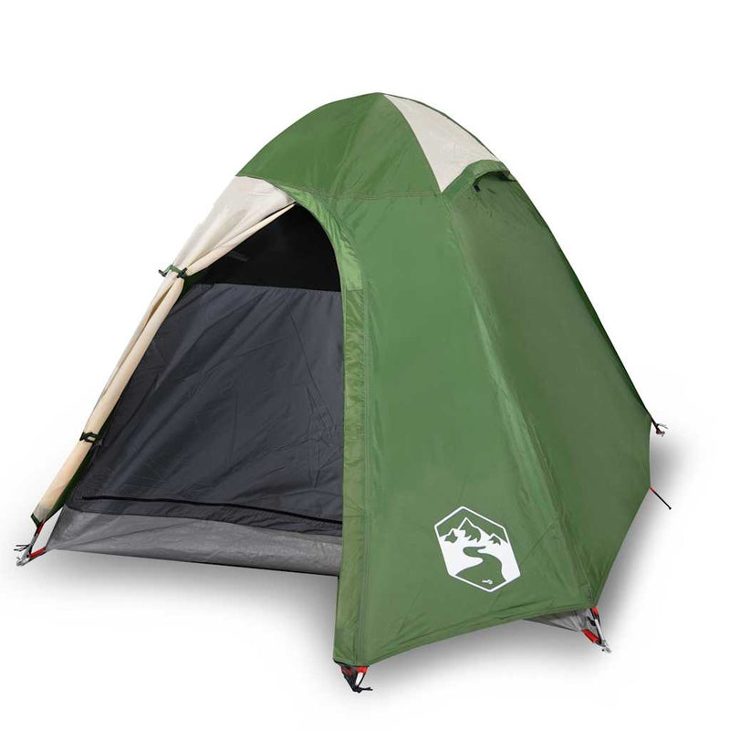 Cort de camping cupolă pentru 2 persoane, verde, impermeabil