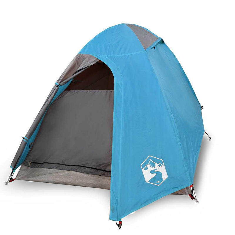 Cort de camping cupolă pentru 2 persoane, albastru, impermeabil
