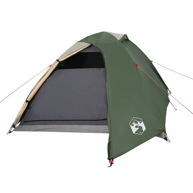Cort de camping cupolă pentru 3 persoane, verde, impermeabil