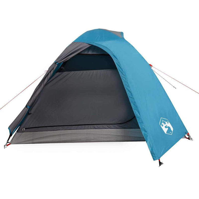 Cort de camping cupolă pentru 3 persoane, albastru, impermeabil
