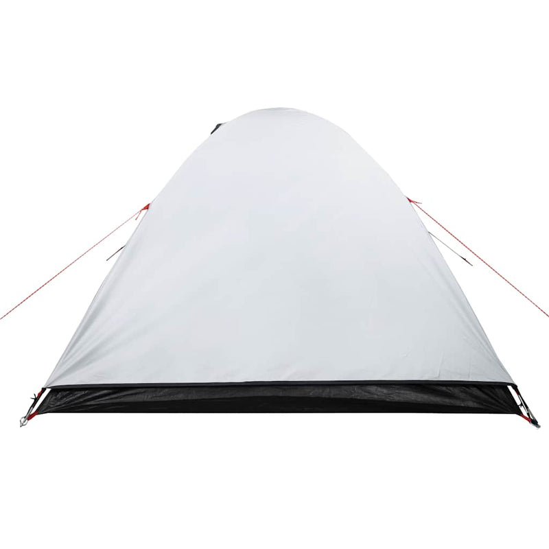 Cort camping cupolă 3 persoane alb, țesătură opacă, impermeabil