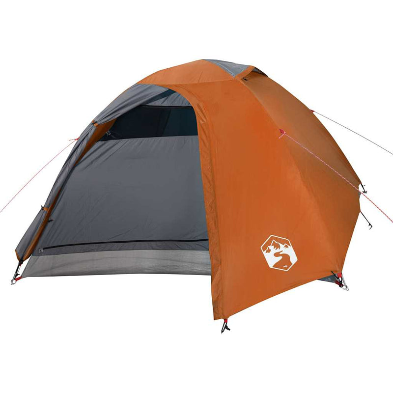 Cort de camping pentru 4 persoane, gri/portocaliu, impermeabil