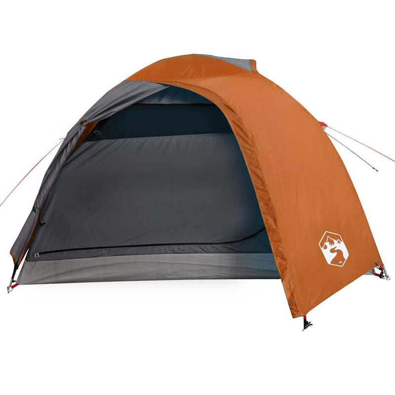 Cort de camping pentru 4 persoane, gri/portocaliu, impermeabil