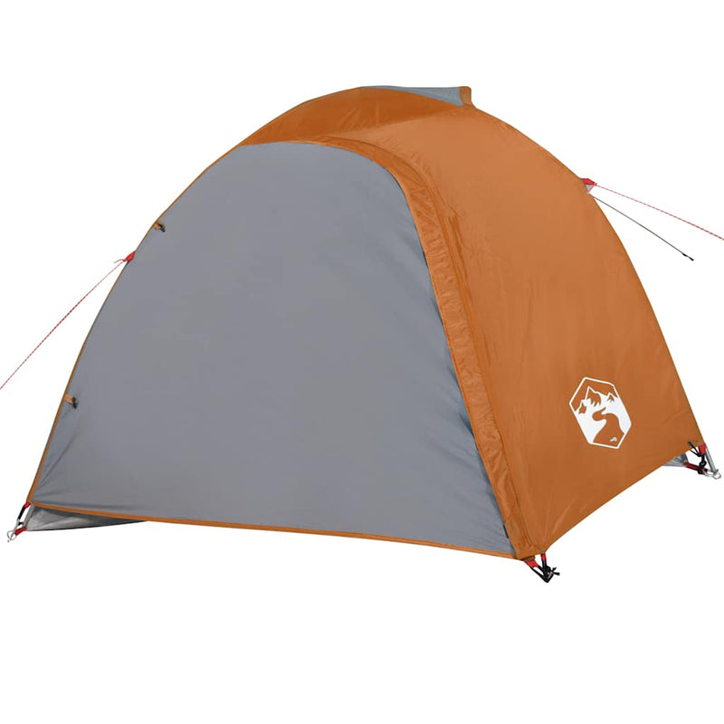 Cort de camping pentru 4 persoane, gri/portocaliu, impermeabil