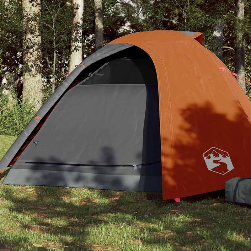 Cort de camping pentru 4 persoane, gri/portocaliu, impermeabil