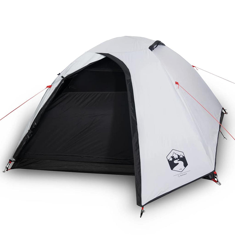 Cort camping cupolă 4 persoane alb, țesătură opacă, impermeabil