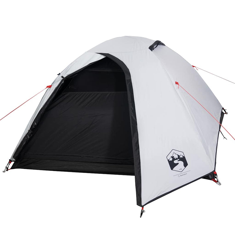 Cort camping cupolă 4 persoane alb, țesătură opacă, impermeabil