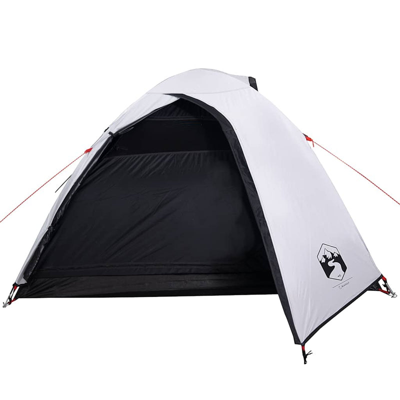 Cort camping cupolă 4 persoane alb, țesătură opacă, impermeabil