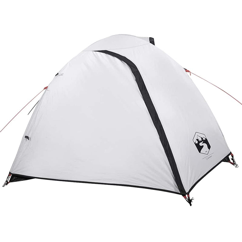 Cort camping cupolă 4 persoane alb, țesătură opacă, impermeabil