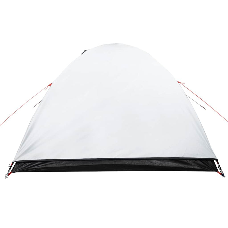Cort camping cupolă 4 persoane alb, țesătură opacă, impermeabil