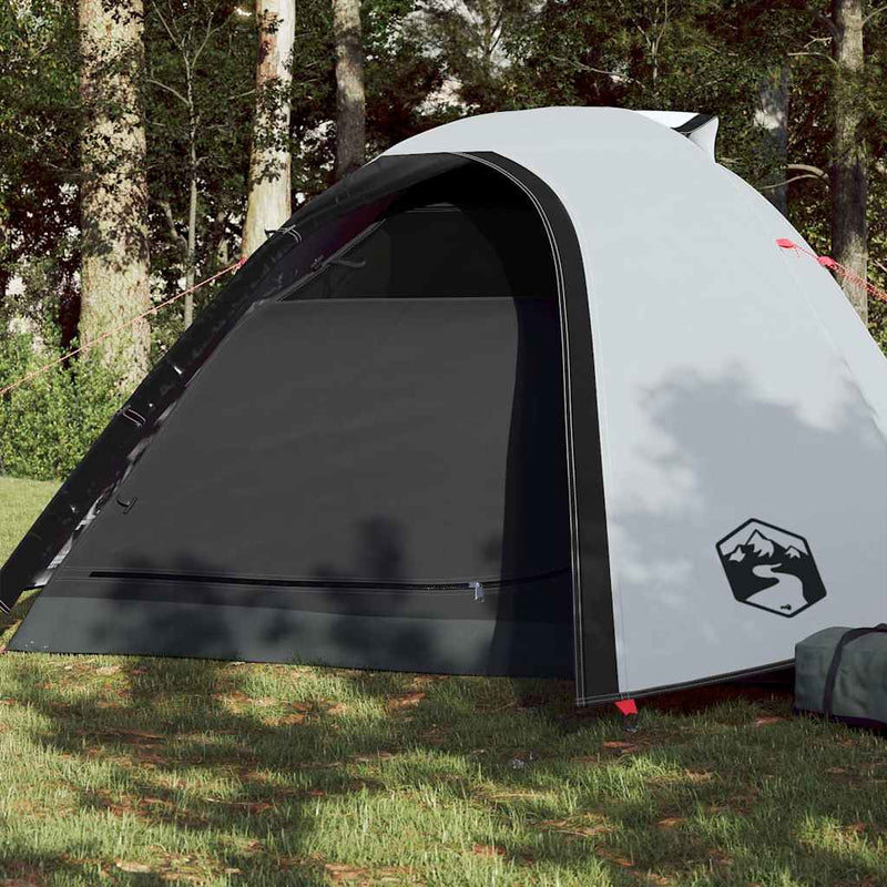 Cort camping cupolă 4 persoane alb, țesătură opacă, impermeabil