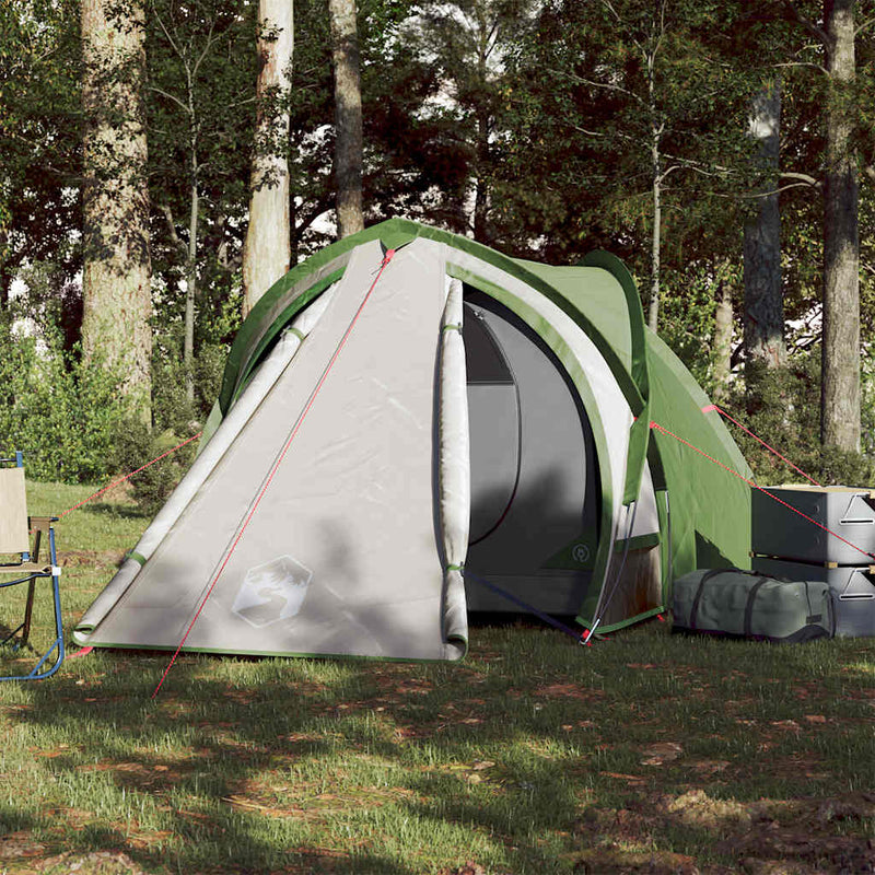 Cort de camping cupolă pentru 2 persoane, verde, impermeabil