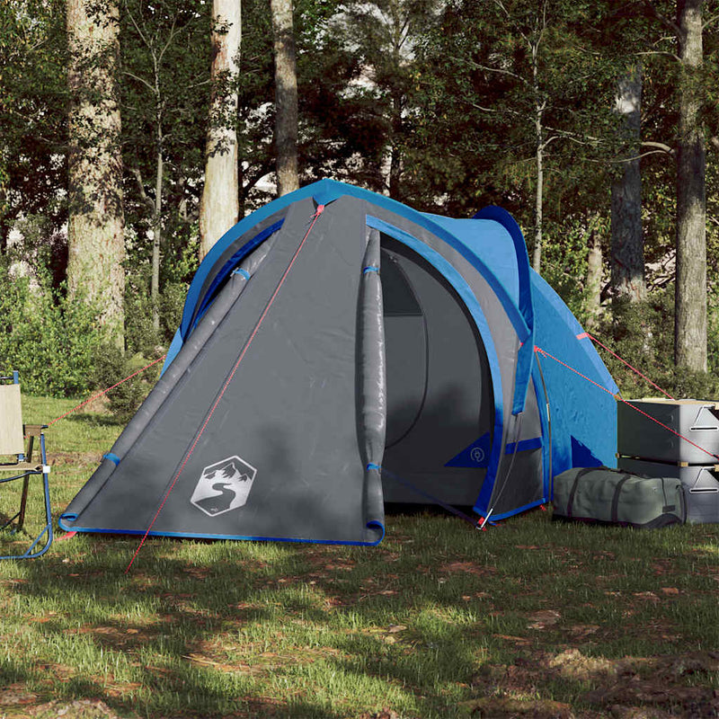 Cort de camping cupolă pentru 2 persoane, albastru, impermeabil