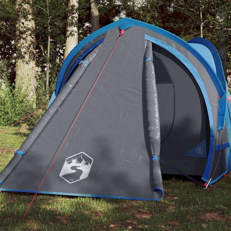 Cort de camping cupolă pentru 2 persoane, albastru, impermeabil