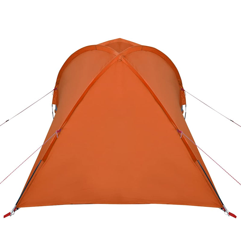 Cort de camping pentru 2 persoane, gri/portocaliu, impermeabil
