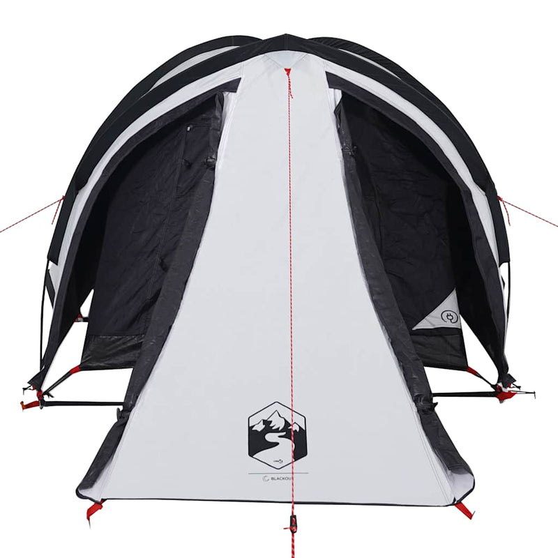 Cort camping cupolă 2 persoane alb, țesătură opacă, impermeabil