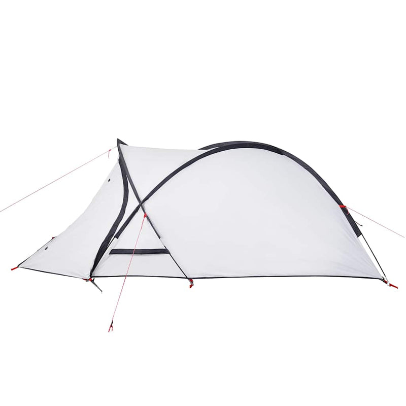 Cort camping cupolă 2 persoane alb, țesătură opacă, impermeabil