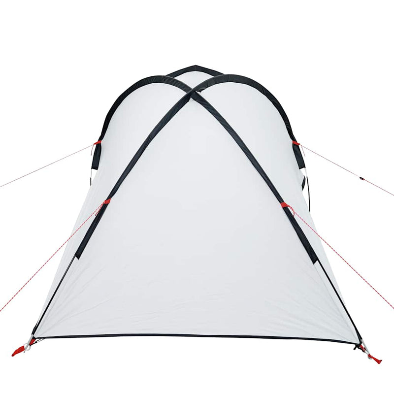Cort camping cupolă 2 persoane alb, țesătură opacă, impermeabil