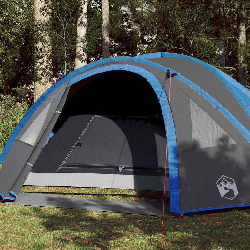 Cort de camping cupolă pentru 4 persoane, albastru, impermeabil