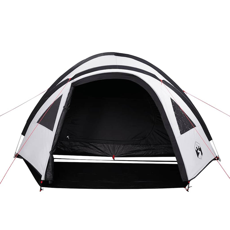 Cort camping cupolă 4 persoane alb, țesătură opacă, impermeabil