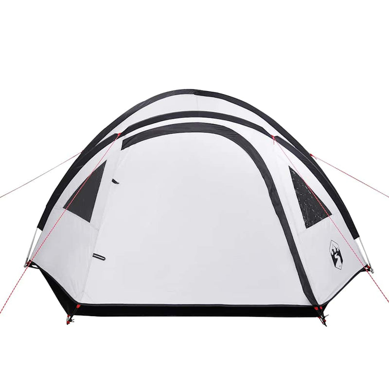 Cort camping cupolă 4 persoane alb, țesătură opacă, impermeabil
