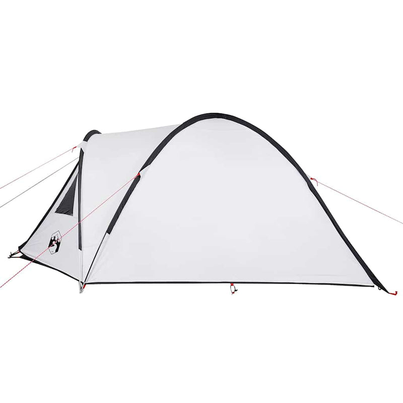 Cort camping cupolă 4 persoane alb, țesătură opacă, impermeabil