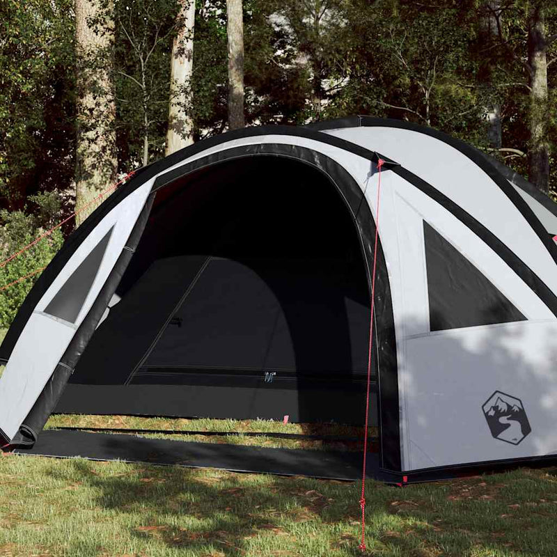 Cort camping cupolă 4 persoane alb, țesătură opacă, impermeabil