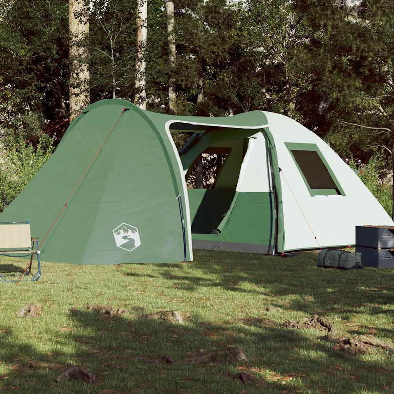 Cort de camping cupolă pentru 6 persoane, verde, impermeabil
