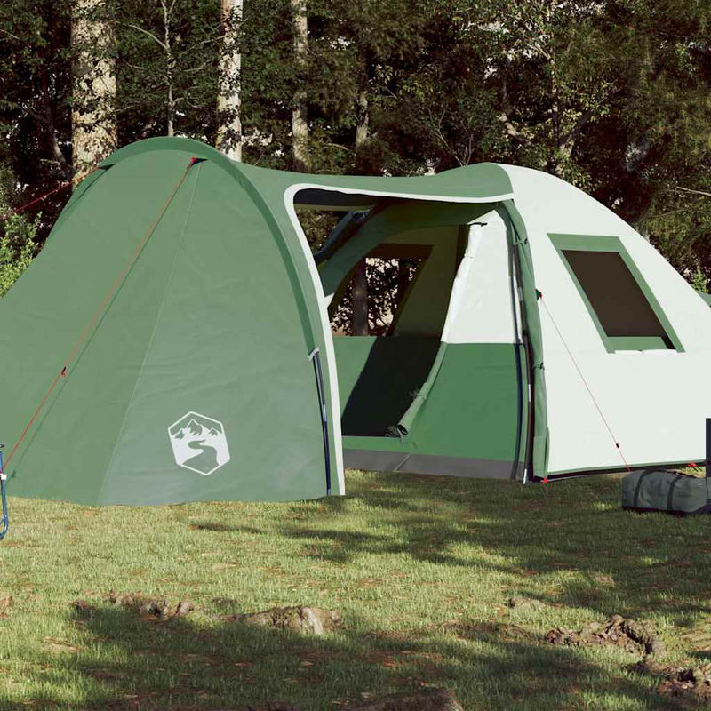 Cort de camping cupolă pentru 6 persoane, verde, impermeabil