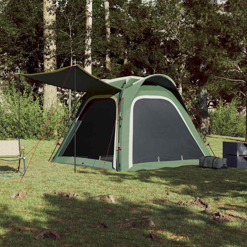 Cort de camping, 4 persoane, verde, impermeabil, setare rapidă