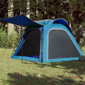 Cort camping, 4 persoane, albastru, impermeabil, setare rapidă