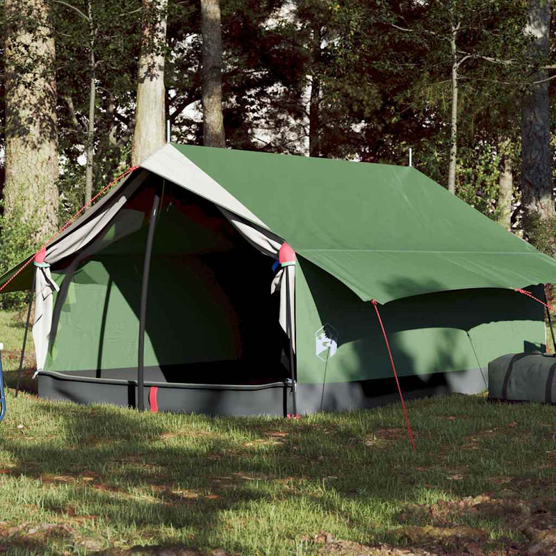 Cort de camping pentru 2 persoane, verde, impermeabil